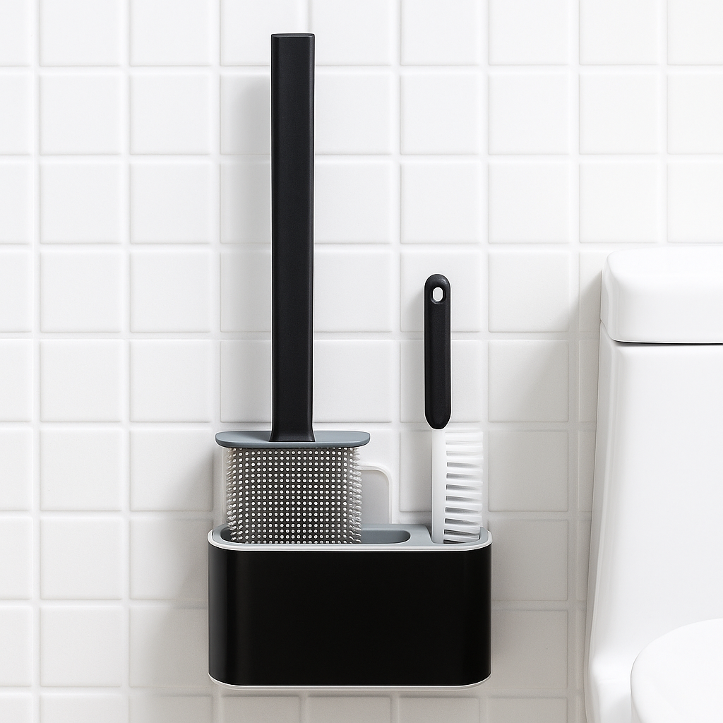 Escova de Silicone para Vaso Sanitário 2 em 1